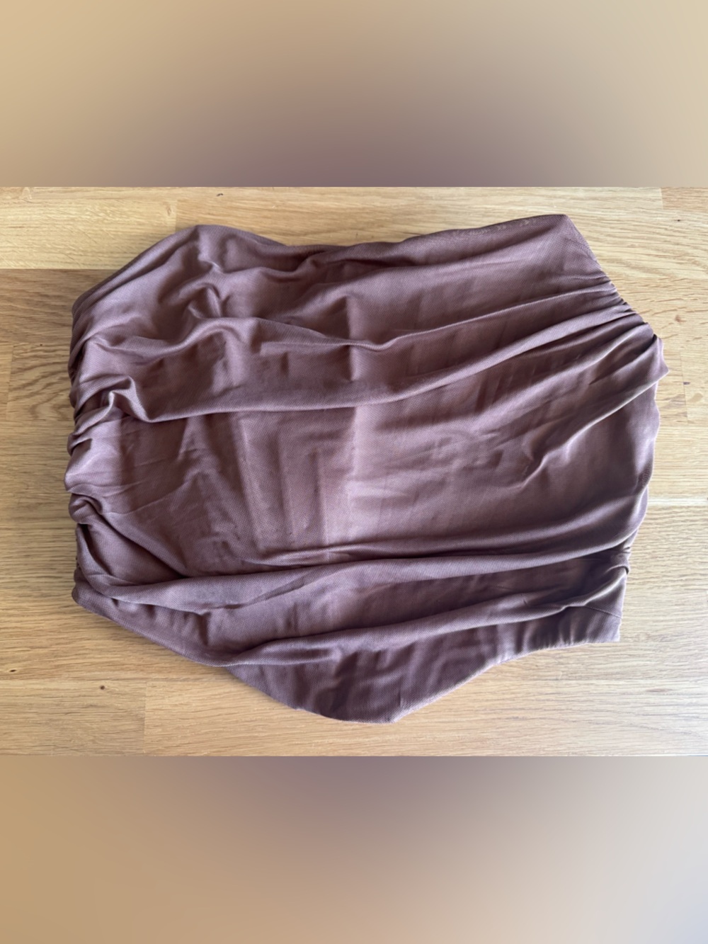 Women's Light Brown Strapless Corset Top